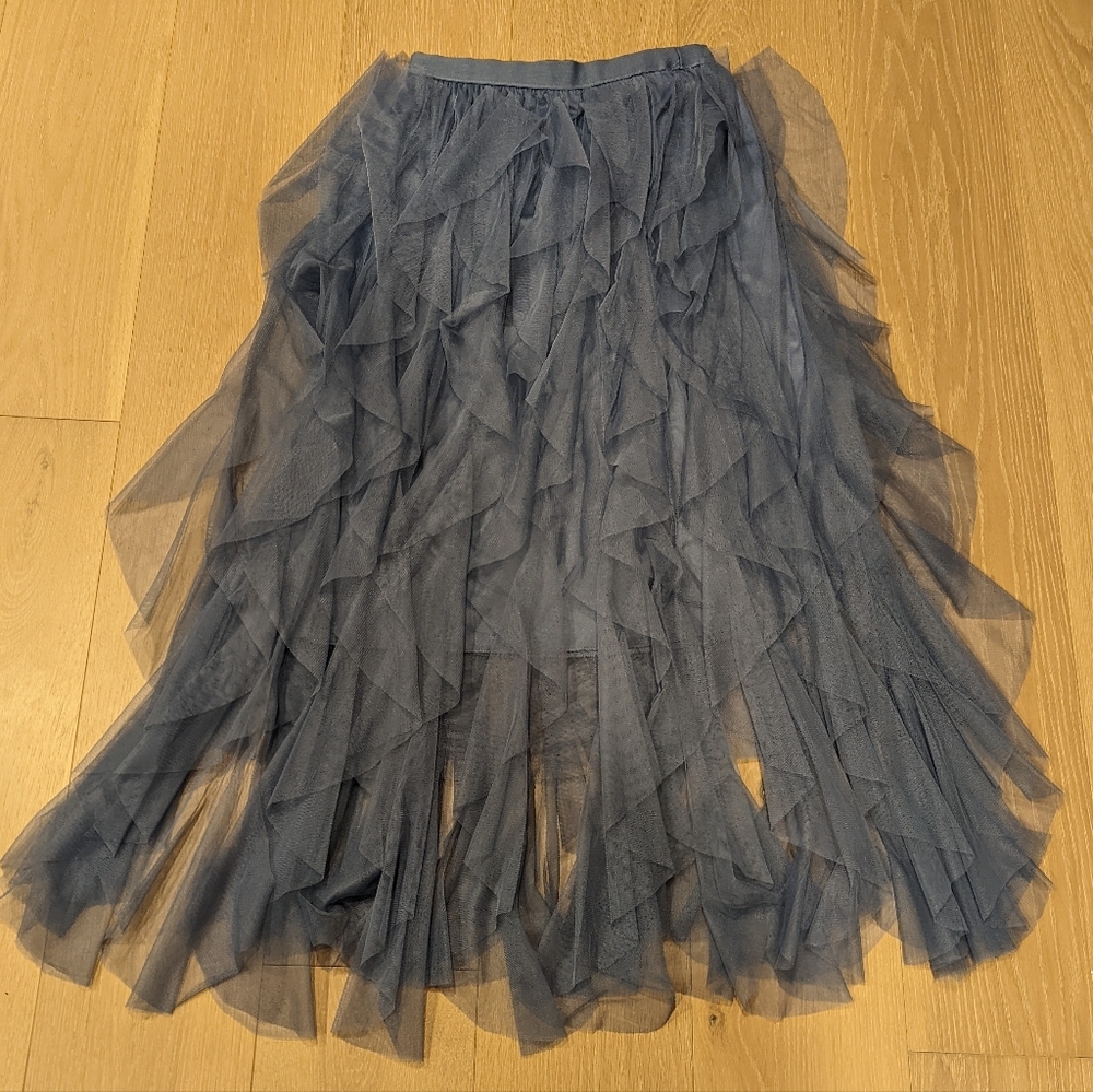 Soho Apparel Blue Layered Maxi Skirt